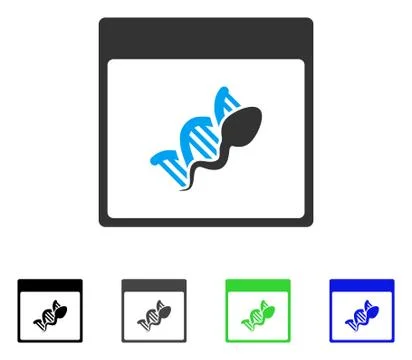 Sperm DNA Replication Calendar Page Flat Icon Stock Illustration