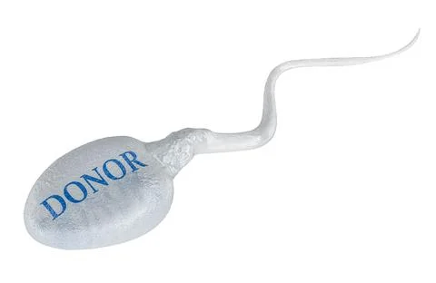 Sperm donor cell, sperm donation and fertility treatment, concept. 3d renderi Illustration