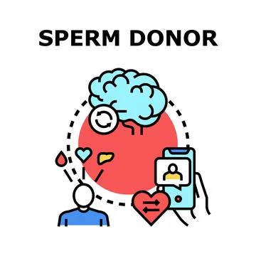 Sperm donor providing biological material for fertility treatment Stock Illustration