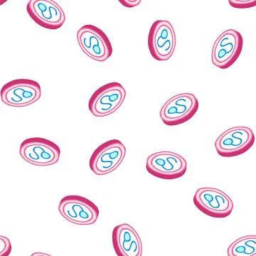 Sperm in egg isometric icon seamless pattern Stock Illustration