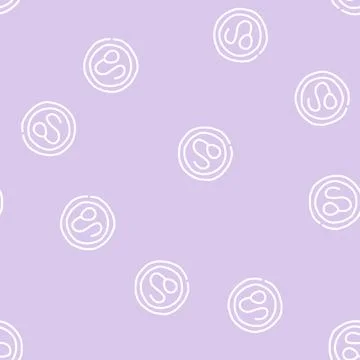 Sperm in egg line vector seamless pattern Stock Illustration
