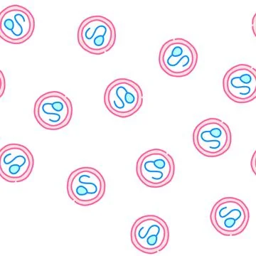Sperm in egg vector seamless pattern Stock Illustration
