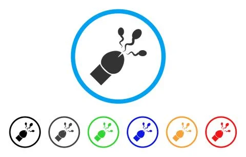 Sperm Ejaculation Rounded Icon Stock Illustration