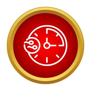 Sperm fertilizing egg with biological clock icon Stock Illustration