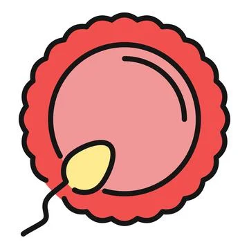 Sperm fertilizing egg cell for human reproduction Stock Illustration