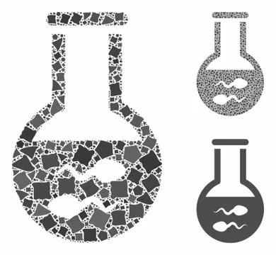 Sperm flask Mosaic Icon of Irregular Pieces Illustrazione stock