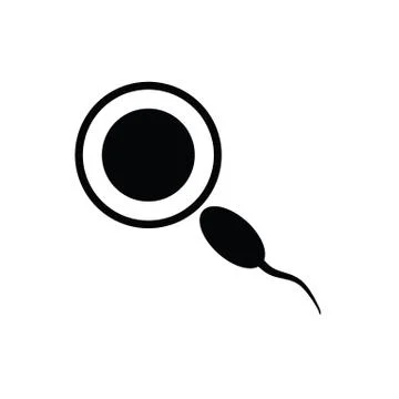 Sperm icon.  fertilization egg cell icon Stock Illustration
