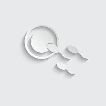 Sperm icon.  fertilization egg cell icon Stock Illustration