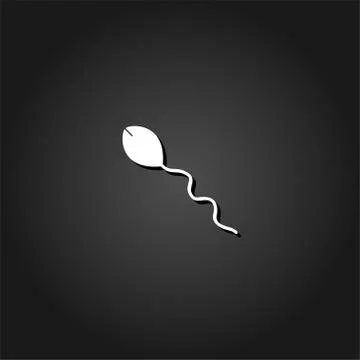 Sperm icon flat. Stock Illustration