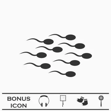 Sperm icon flat Stock Illustration