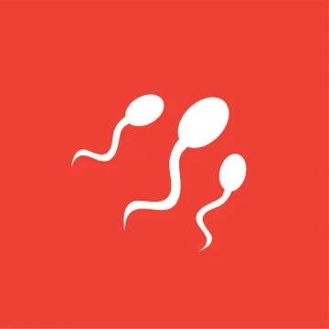 Sperm Icon On Red Background. Red Flat Style Vector Illustration Stockillustratie