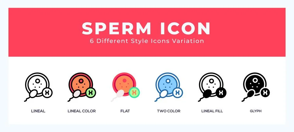 Sperm icon set with different styles. Icons designed in filled. outline. fl.. Stockillustratie