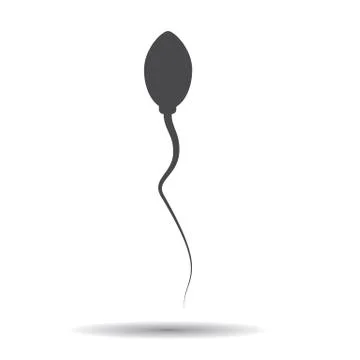 Sperm icon. Vector black Silhouette of sperm. Illustrazione stock