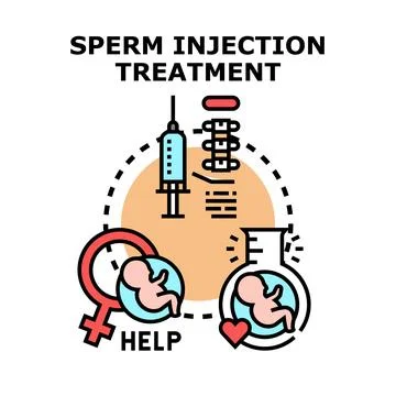 Sperm injection infertility treatment process vector concept Stock Illustration