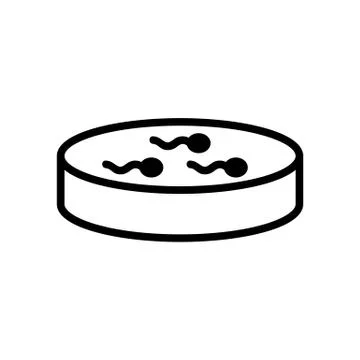 Sperm in the lab icon vector. Isolated contour symbol illustration 库存插图