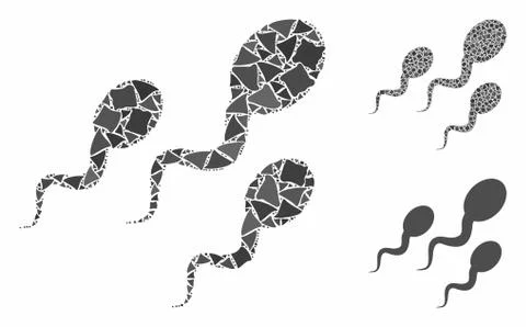 Sperm Mosaic Icon of Irregular Elements 库存插图