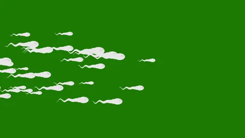 Sperm movement in low speed isolated green Stock Footage 326641184