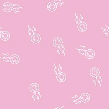 Sperm ovum line seamless pattern sign Stock Illustration