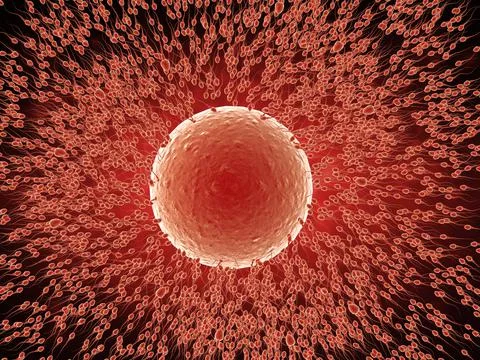 Sperm with ovum Stock Photos