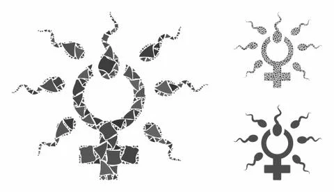 Sperm penetration Mosaic Icon of Bumpy Pieces Illustrazione stock