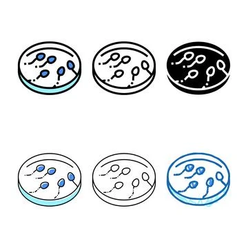 Sperm preparation color icon pack vector Stock Illustration