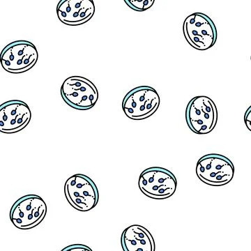 Sperm preparation vector seamless pattern Stock Illustration