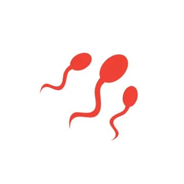 Sperm Red Icon On White Background. Red Flat Style Vector Illustration. Illustrazione stock