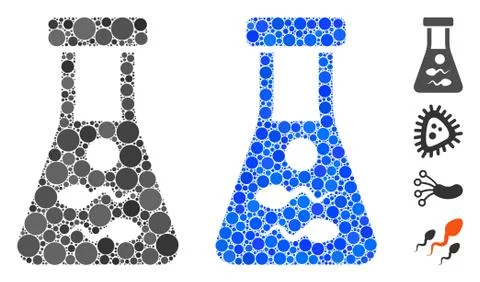 Sperm Retort Composition Icon of Round Dots Stock Illustration