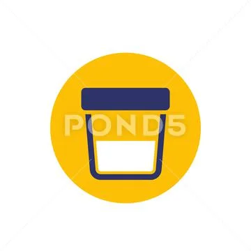 Sperm sample or semen test icon Stock Illustration