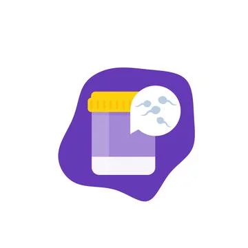 Sperm sample, semen test vector icon Stock Illustration