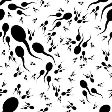 Sperm seamless pattern Stock Illustration