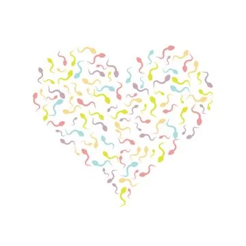Sperm in the shape of heart. イラスト素材