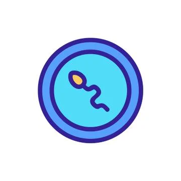 Sperm study icon vector outline illustration Stock Illustration