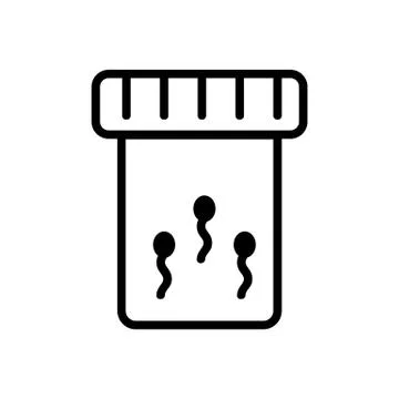 Sperm in the test tube icon vector. Isolated contour symbol illustration Illustrazione stock