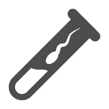 Sperm in test tube solid icon, Medical tests concept, baby creation in science Stockillustratie