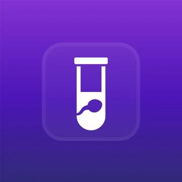 Sperm test vector icon with a tube Illustrazione stock