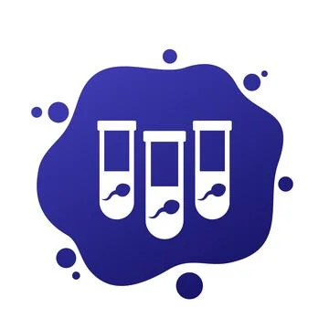 Sperm tests icon, semen in tubes Stock Illustration