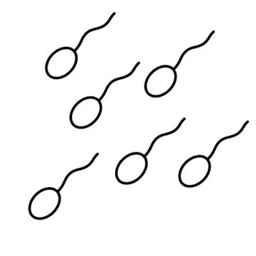 Sperm thin line vector icon on a white background. Vector illustration Illustrazione stock