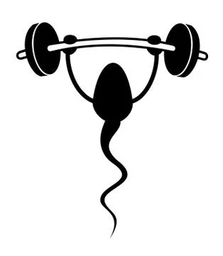 Sperm trains and practise weight lifting - good condition of male semen and f Stock Illustration
