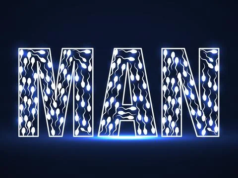Sperm of word Man. Vector illustration Stock Illustration