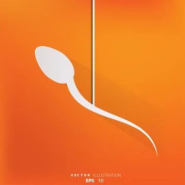 Spermatozoon, floating to ovule Stock Illustration