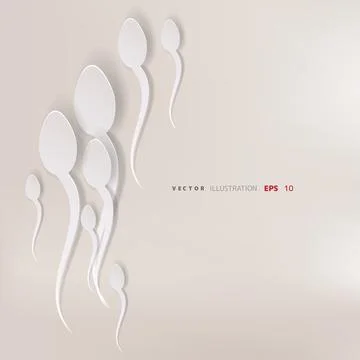 Spermatozoon, floating to ovule Stock Illustration