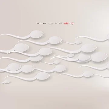 Spermatozoon, floating to ovule Stock Illustration
