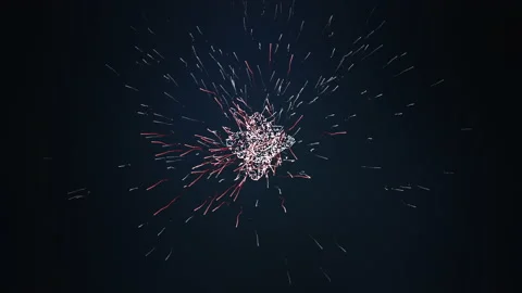 Spermatozoons going from source in random sequence over dark background. Video stock 130419803