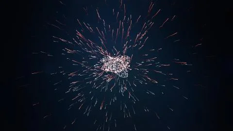 Spermatozoons going from source in random sequence over dark background. Stock Illustration