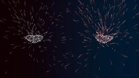 Spermatozoons going from two sources in random sequence over dark background. Illustrazione stock