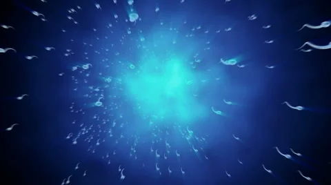 Spermatozoons. Sperm stream. Organic background. Realistic 3d animation Stock-Footage 56575396