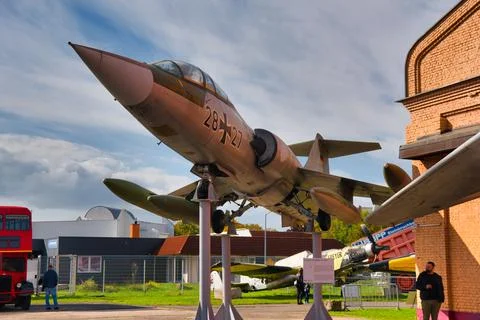 SPEYER, GERMANY - OCTOBER 2022: Lockheed F-104 Starfighter american West Germ Stock Photos