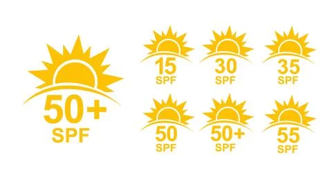 SPF 50 icon. Sun protection for skin. UVA UVB sunscreen protection. SPF icon for Stock Illustration