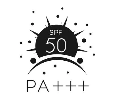 SPF 50 ( Sun Protection Factor ) - measuring UVB protection with PA+++ - St.. Stock Illustration